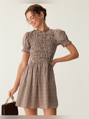 Rihoas Gingham Mini Dress S/M NWT